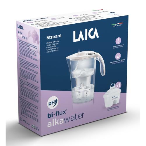 Cana filtranta de apa Laica Alka, 2.3 litri, pentru apa alcalina (Alb)