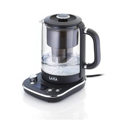 Fierbator de apa cu filtru Laica Iseo KJ4000, 1.5 litri, Sticla (Negru)