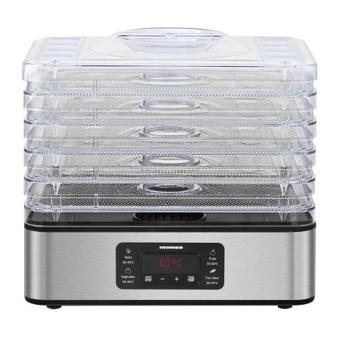 Deshidrator de alimente Heinner DryMaster Pro HFD-K400SS, 200-400, 5 tavi inox, control electronic, display LED, timer, interval 35-70°C