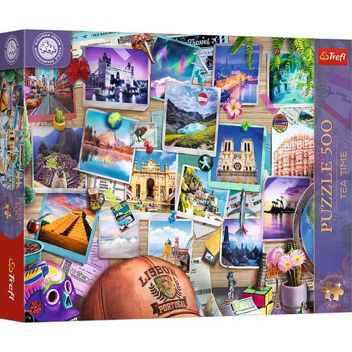 Puzzle Trefl Premium Plus Tea Time Campionatul European Amintiri de Calatorie, 500 de piese