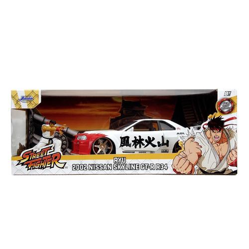 Set figurina metalica 6cm si masinuta Jada Nissan Skyline Gtr, Scara 1 la 24