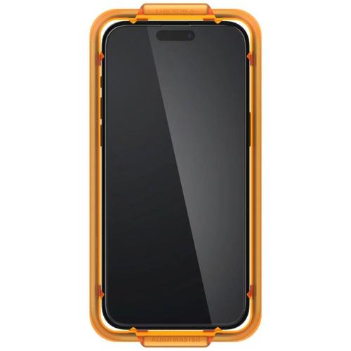 Spigen Folie Sticla Glass tR AlignMaster iPhone 15 Plus, kit de montare, 2 buc/pachet (Negru)