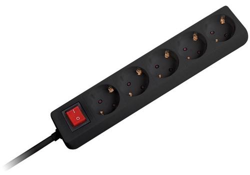 Prelungitor Omega OL5G5, 5 prize, 5 m (Negru)