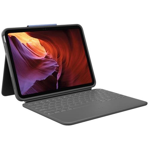 Husa cu tastatura Logitech Rugged Folio cu Smart Connector pentru iPad 10, US, Gri