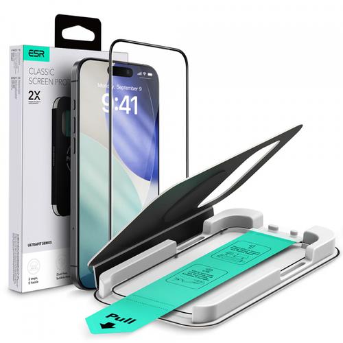 Folie de protectie Ecran ESR UltraFit pentru Apple iPhone 17 Pro, Sticla Securizata, Full Glue