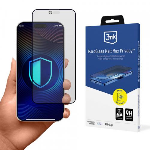 Folie de protectie Ecran Matte Privacy 3MK HardGlass Max pentru Apple iPhone Air, Sticla Securizata, Full Glue