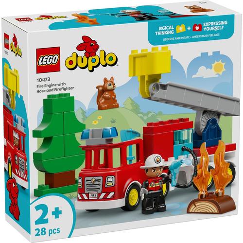 LEGO® DUPLO Town - Camion de pompieri cu furtun si pompier 10473, 28 piese