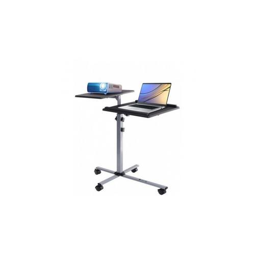 Suport pentru videoproiector cu 2 rafturi reglabile, mobil pe roti, TECHLY, ICA-TB TPM-2 (Negru)