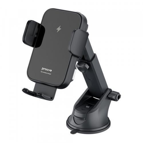 Suport si Incarcator Auto Wireless Proove Triple Clamp, 15W, 1.67A, WHTC15010001 (Negru)