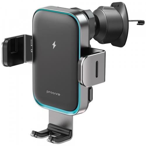 Suport si Incarcator Auto Wireless Proove Triple Clamp Pro, 15W, 1.67A, WHTP15010004 (Gri)