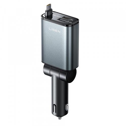 Incarcator auto Lisen, 57W, 3A, 1 x USB-A - 1 x USB-C (Negru)