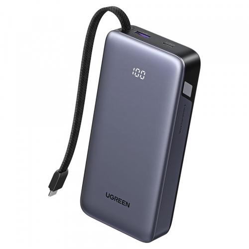 Baterie externa UGREEN PB536, 20000 mAh, 45W, QC + PD, 1 x USB-A - 2 x USB-C (Gri)