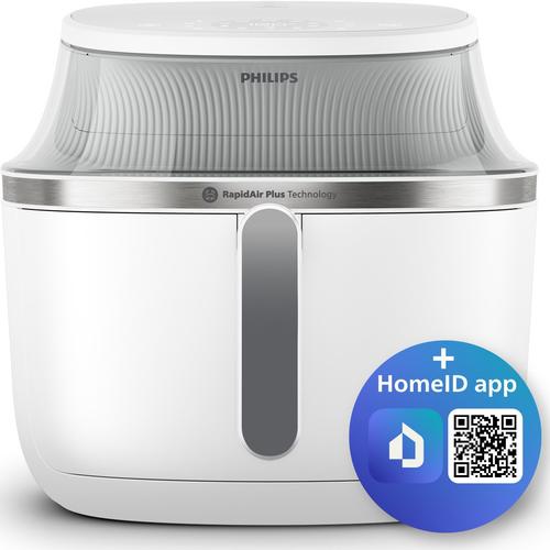 Friteuza cu aer cald Philips NA331/10 seria 3000, compact digital, 1700W, capacitate 6.2L, Tehnologia RapidAir Plus, Fereastra de gatit, 16 functii de gatit în 1, afisaj digital, 12 programe presetate, curatare usoara (Alb)
