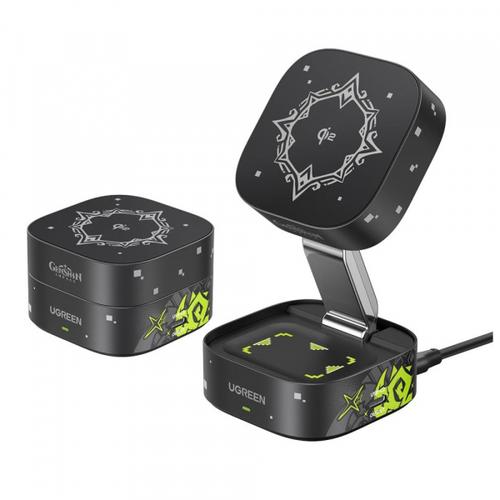 Incarcator retea UGREEN Genshin Impact W702 2in1, Wireless, 1 x USB-C, 25W (Negru)