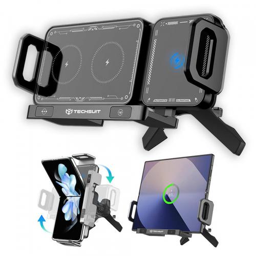 Suport si Incarcator Auto Wireless Techsuit SW1 ModoDock, 15W, 1.67A (Negru)