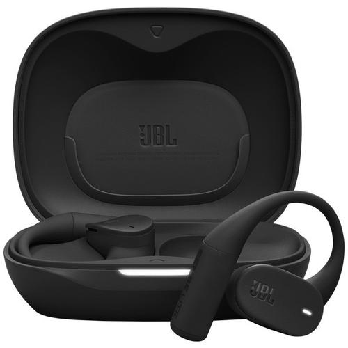 Casti Alergare Open-Ear JBL Sense Lite, True Wireless, Bluetooth, 4 microfoane, Multipoint, Autonomie 32 ore, IP54, Negru