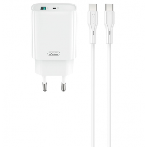 Incarcator retea XO Design CE30, 30W, 1 x USB-A, 1 x USB-C (Alb)
