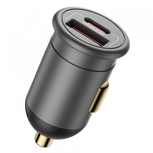 Incarcator auto Blueo, 35W, 1 x USB-A, 1 x USB-C (Gri)
