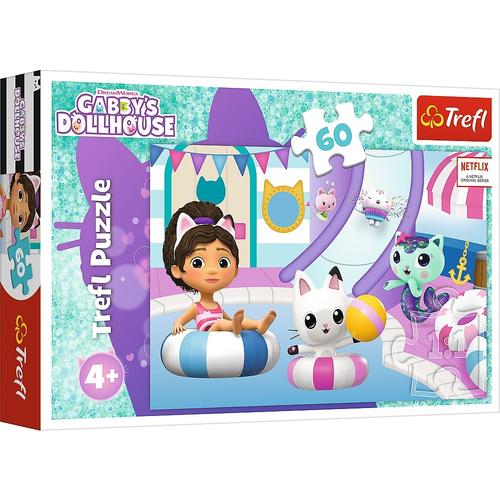 Puzzle Trefl  Gabbys Dollhouse, Gabby la piscina, 60 piese