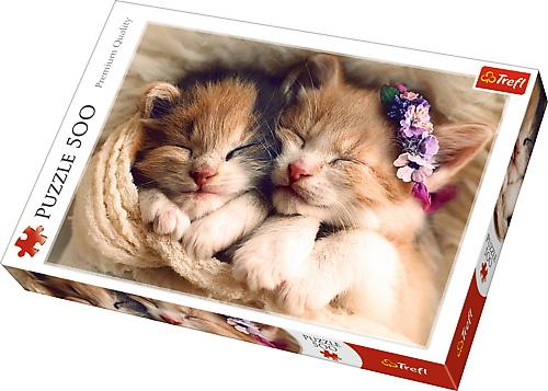 Puzzle Trefl 500 de piese - Pisicuti adormiti