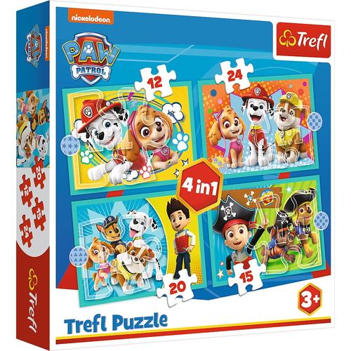 Puzzle Trefl 4 in 1 - Paw Patrol, 12/15/20/24 piese