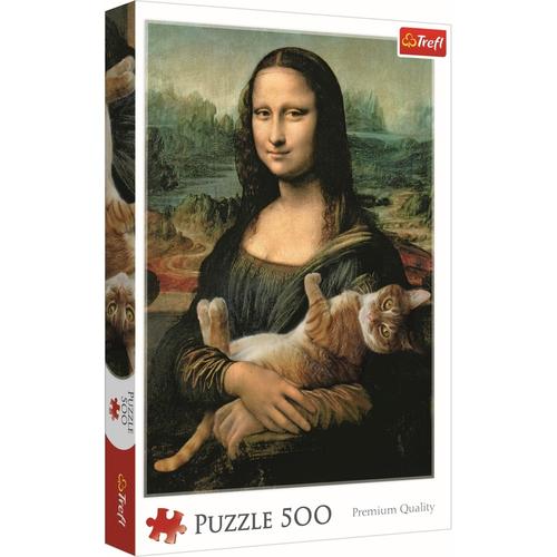 Puzzle Trefl - Mona Lisa cu pisica, 500 piese