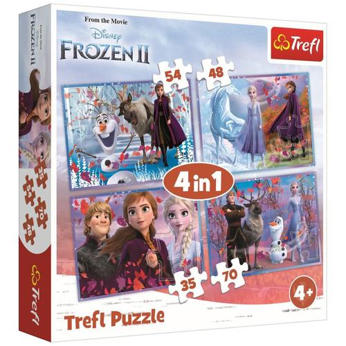 Puzzle Trefl 4 in 1, Frozen II, Calatorie catre necunoscut, 207 piese