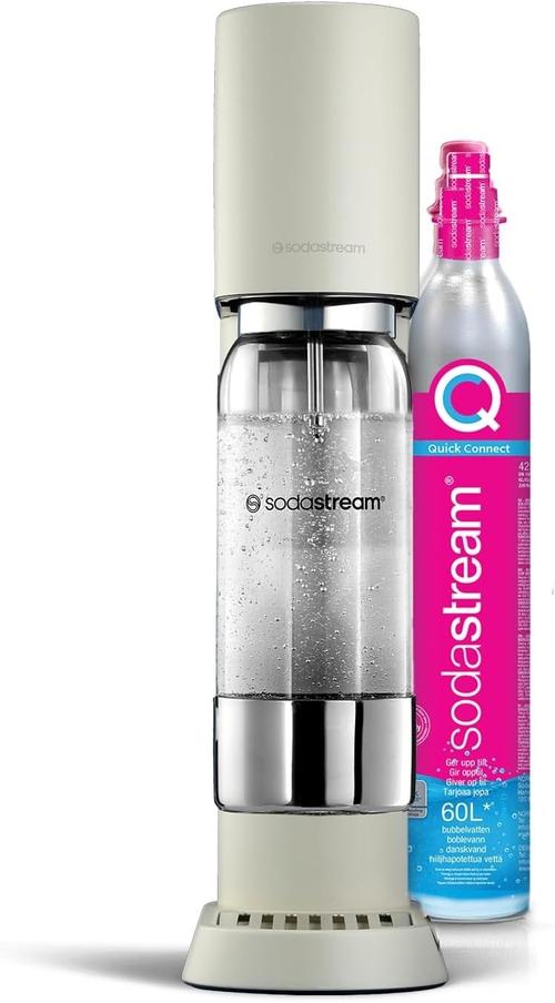 Aparat de sifon SodaStream Enso, 1 Sticla Metal Enso, Cartus CO2 (Bej)