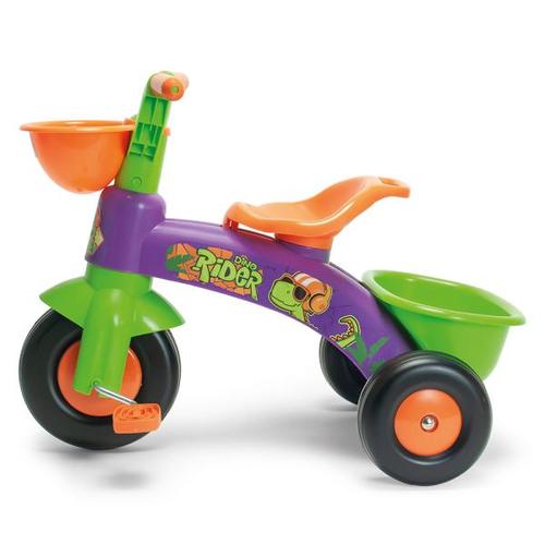 Tricicleta cu pedale pentru copii Injusa Dino Rider, 1-3 ani, maxim 25 kg, Verde