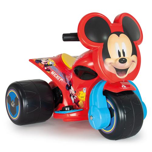 Tricicleta electrica pentru copii Injusa Disney Mickey Mouse, 6V, cu pedala de acceleratie, 1-3 ani, Rosu/Albastru