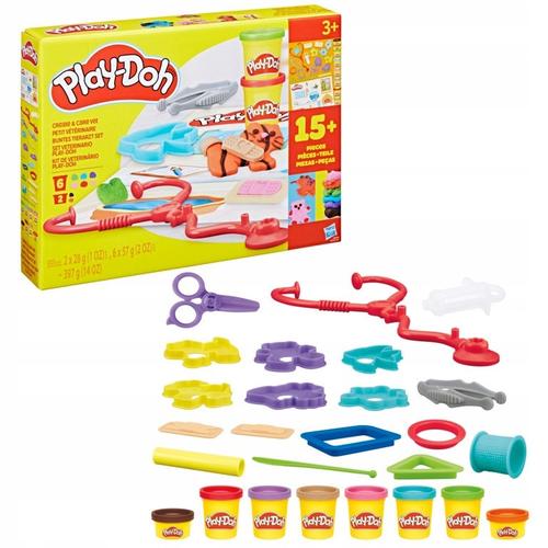 Set veterinar Play-Doh, 18 accesorii, 8 culori, 397g