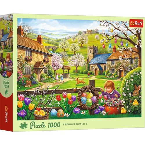 Puzzle Trefl 1000 piese, Vanatoare de oua de Paste