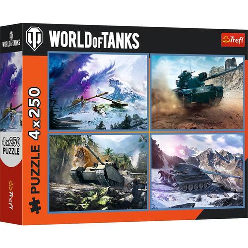 Puzzle Trefl din 4 x 250 piese - World of Tanks: Marea Baătalie a Tancurilor