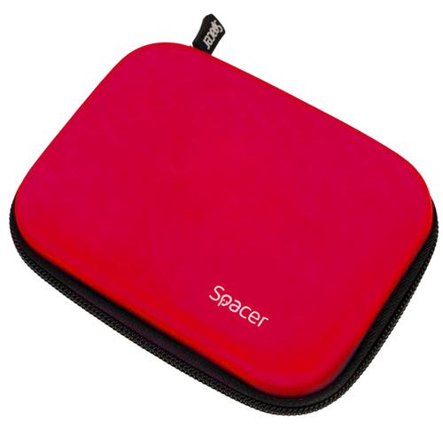 Husa SPACER SPHD-001-RD pentru HDD/SSD 2.5″, buzunar intern plasa (Rosu)
