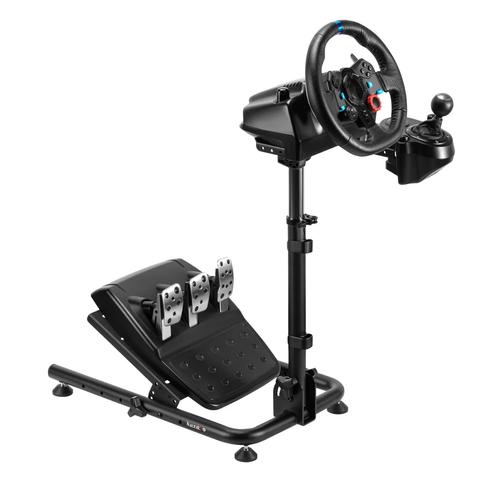 Stand pentru volan de curse Huzaro Speed 2.0, Compatibilitate extinsa, Atasament pedale reglabil, Aderenta mare, Inaltime reglabila (Negru)