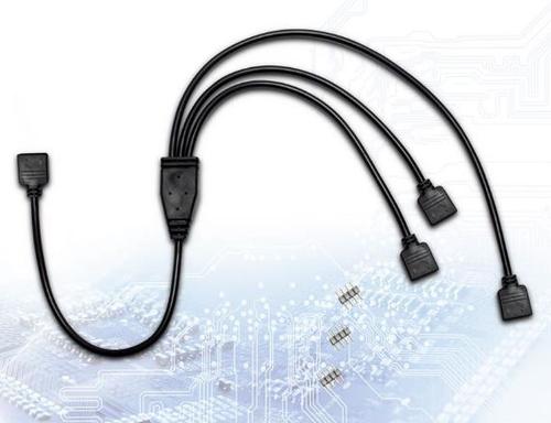 RGB Splitter Inter-Tech 88885466, 4-pin la 3x 4-pin (Negru)