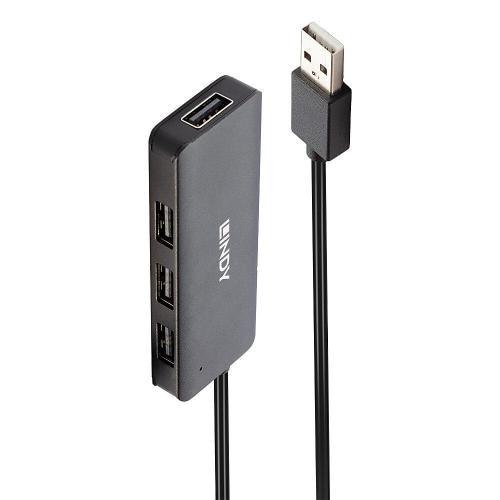 Hub USB Lindy LY-42986, 4x USB 2.0, Negru
