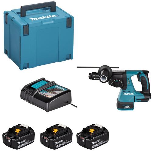 Rotopercutor Makita DHR243 18V, 3x5Ah, SDS+, 2J, XPT, cu valiza