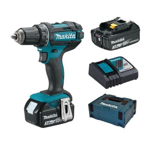 Masina de gaurit si insurubat Makita DDF482RFJ, Fara fir, 18V, 2 x Baterie, Albastru