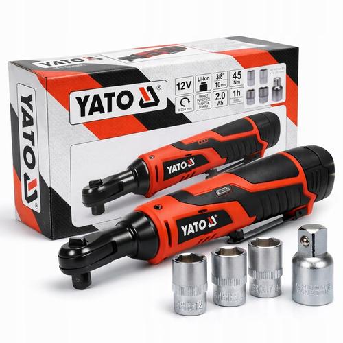 Masina de insurubat cu impact Yato YT-82902, 12V 2Ah 45Nm, set cu 4 capete, 3/8'' 1/2''