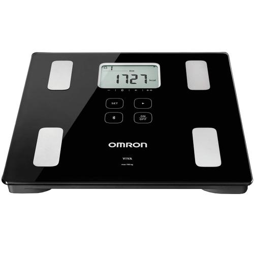 Cantar cu monitor compozitie corporala Omron Viva, app mobil, 30 masuratori, 4 utilizatori, Negru