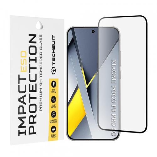 Folie de protectie Ecran Techsuit pentru  Poco F8 Pro, Sticla Securizata, Full Glue, Neagra