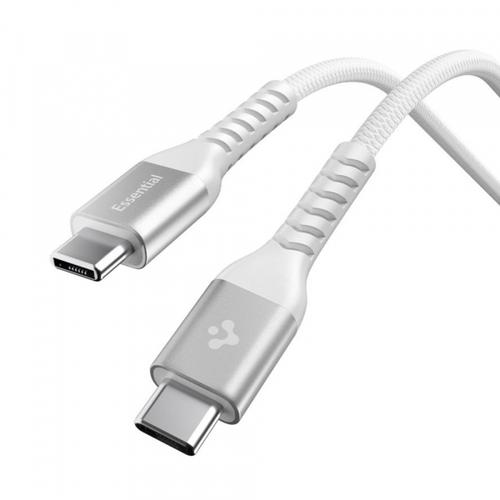 Cablu Date si Incarcare USB-C - USB-C Spigen EB10010CCA, 100W, 1m, Alb
