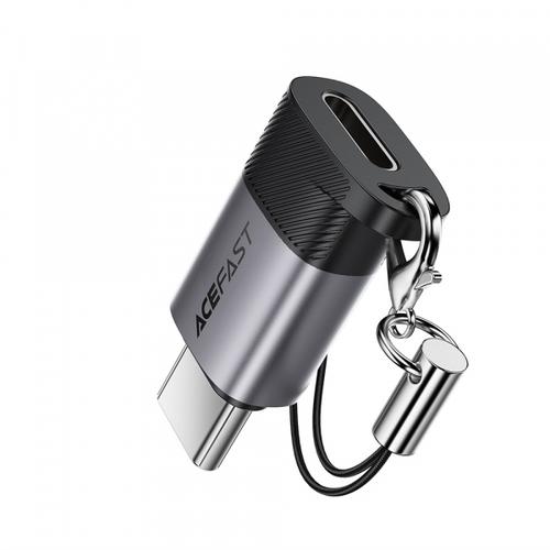 Adaptor Date si Incarcare Lightning - USB-C Acefast J19, Gri