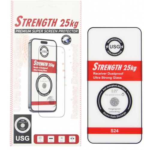 Folie de protectie Ecran OEM Ultra Strong 25KG pentru Samsung Galaxy S24 S921, Sticla Securizata, Full Glue, 2.5D, Neagra