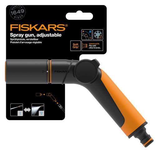 Pistol pentru stropit ajustabil Fiskars Comfort, jet ajustabil, control la deget