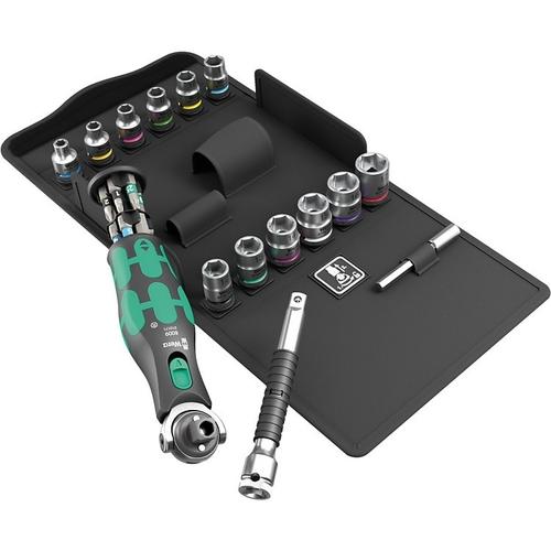 Set maner surubelnita cu biti si tubulare, 1/4”, 27 de piese, Wera 8009 Zyklop Pocket SET3