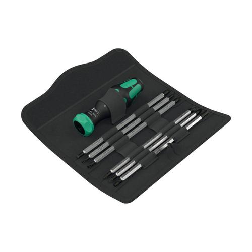 Set surubelnita cu biti cu doua capete Wera Kraftform Vario RA cu 7 piese si husa