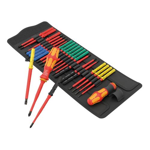 Set surubelnite izolate electric Wera Kraftform Kompakt VDE Pack 1, cu 26 de piese si husa textila