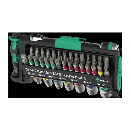 Set unelte WERA 39 piese, gratara 1/4inch, compact, Verde